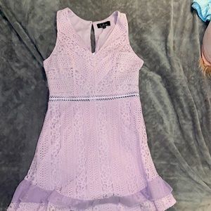 Purple / Pink Lace A-Line Dress